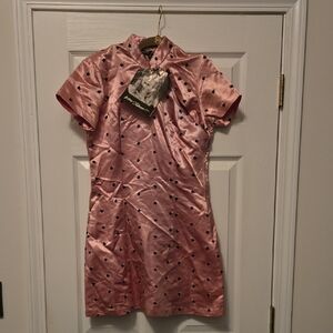 Betsey Johnson Pink Satin Mini Dress
